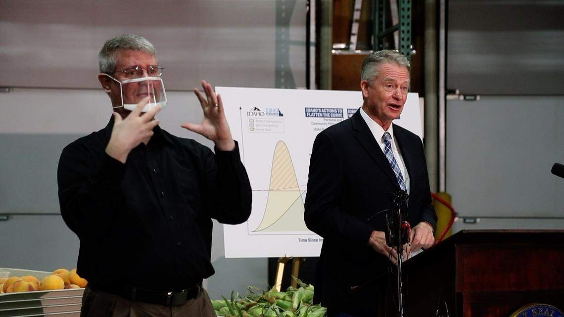 Steven Stubbs, Idaho’s only certified deaf interpreter, has been interpreting Gov. Brad Little’s coronavirus conferences. On Aug. 21, he wore a clear mask that allows his facial expressions to be fully seen. Facial expressions are a critical part of communication in American Sign Language.