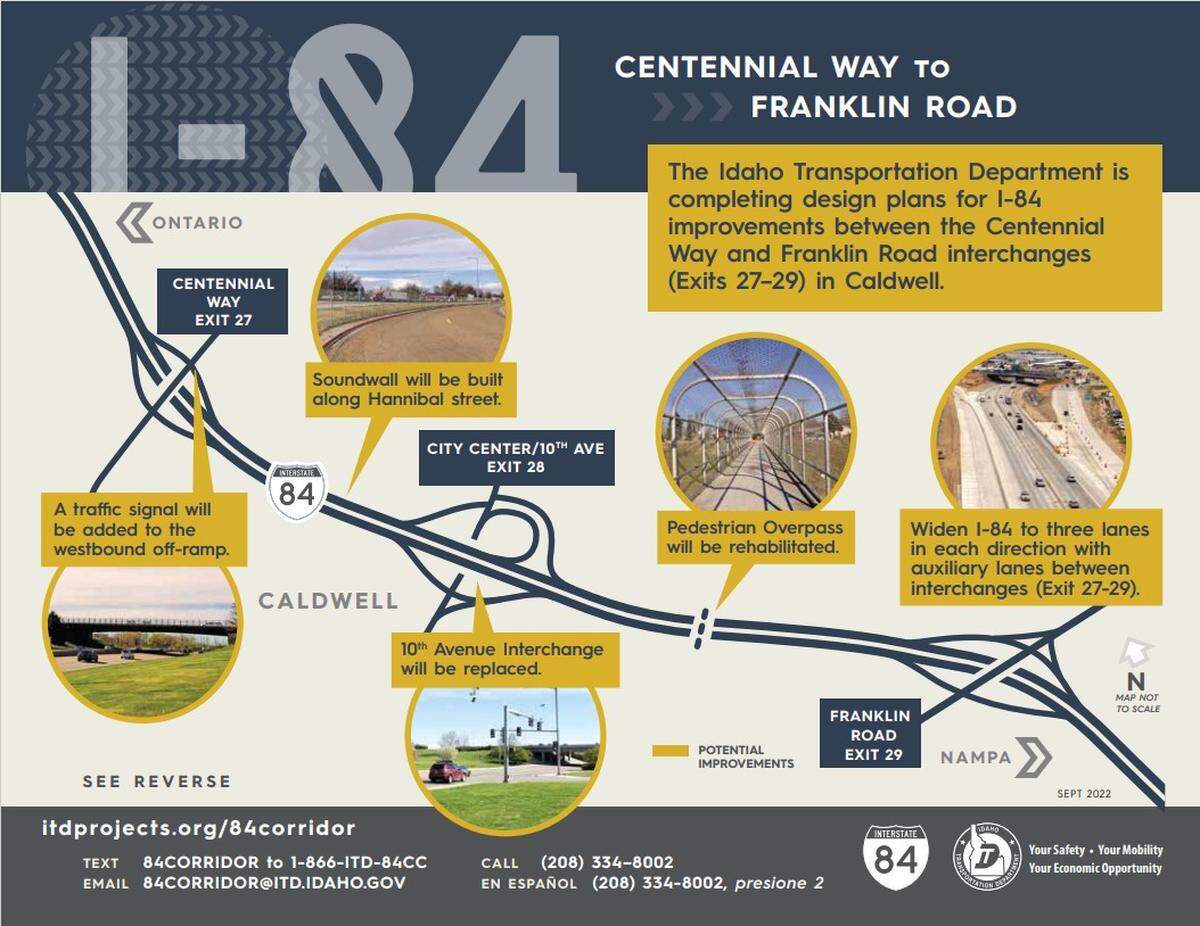 The Idaho Transportation Department is hosting an open house to show residents its plans for improving Interstate 84 in Caldwell.