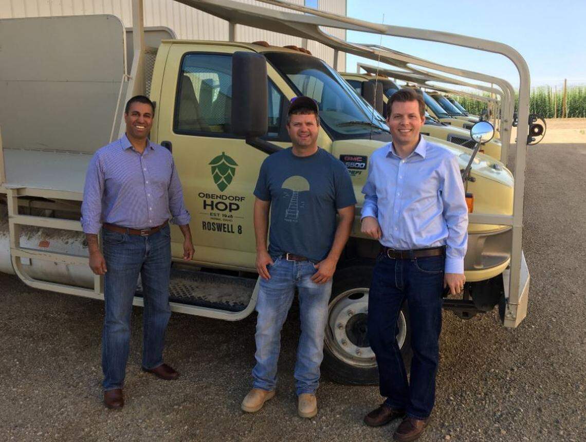 Brock Obendorf is the world’s fourth-largest hop producer. He talked with FCC Chairman Ajit Pai about technology that improves his Parma farm's efficiency.