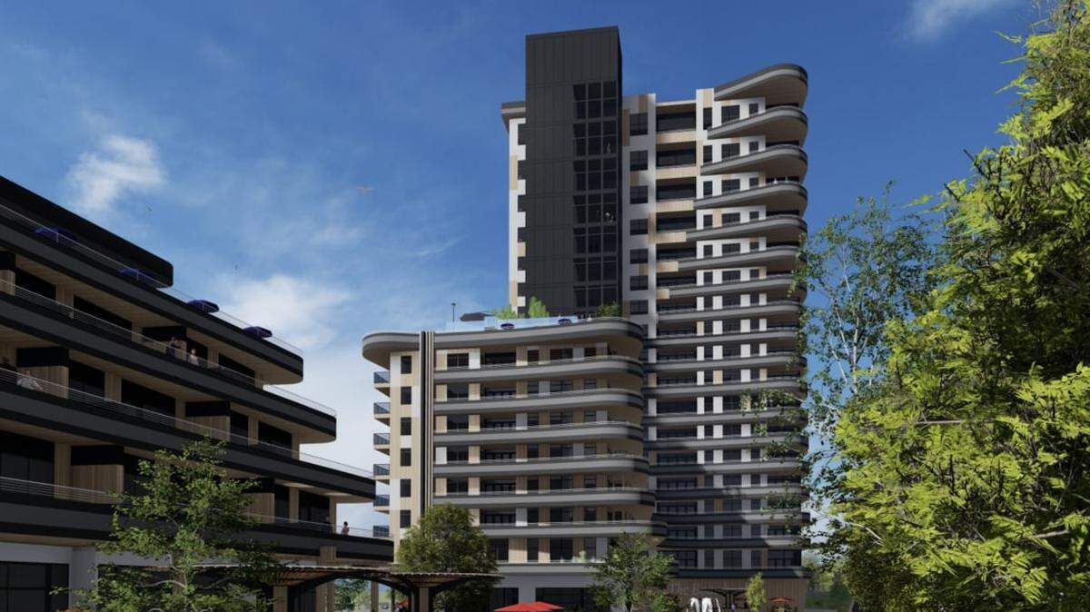 A rendering of a proposed 18-story building in Garden City. The City Council reversed its decision to deny the project, meaning construction will soon begin.