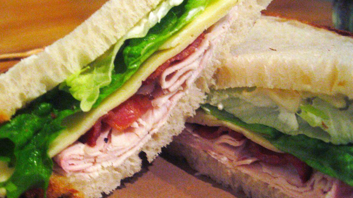 A turkey and cheese sandwich.