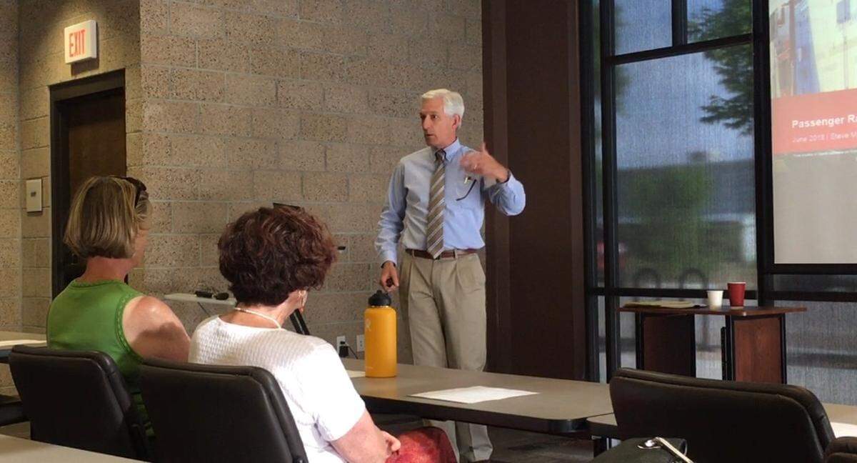 Steve Meyer, interim executive director of the Utah Transit Authority, told a group of transit enthusiasts Wednesday, June 6, at COMPASS headquarters in Meridian that the only way to build a transit system is with a dependable stream of revenue.