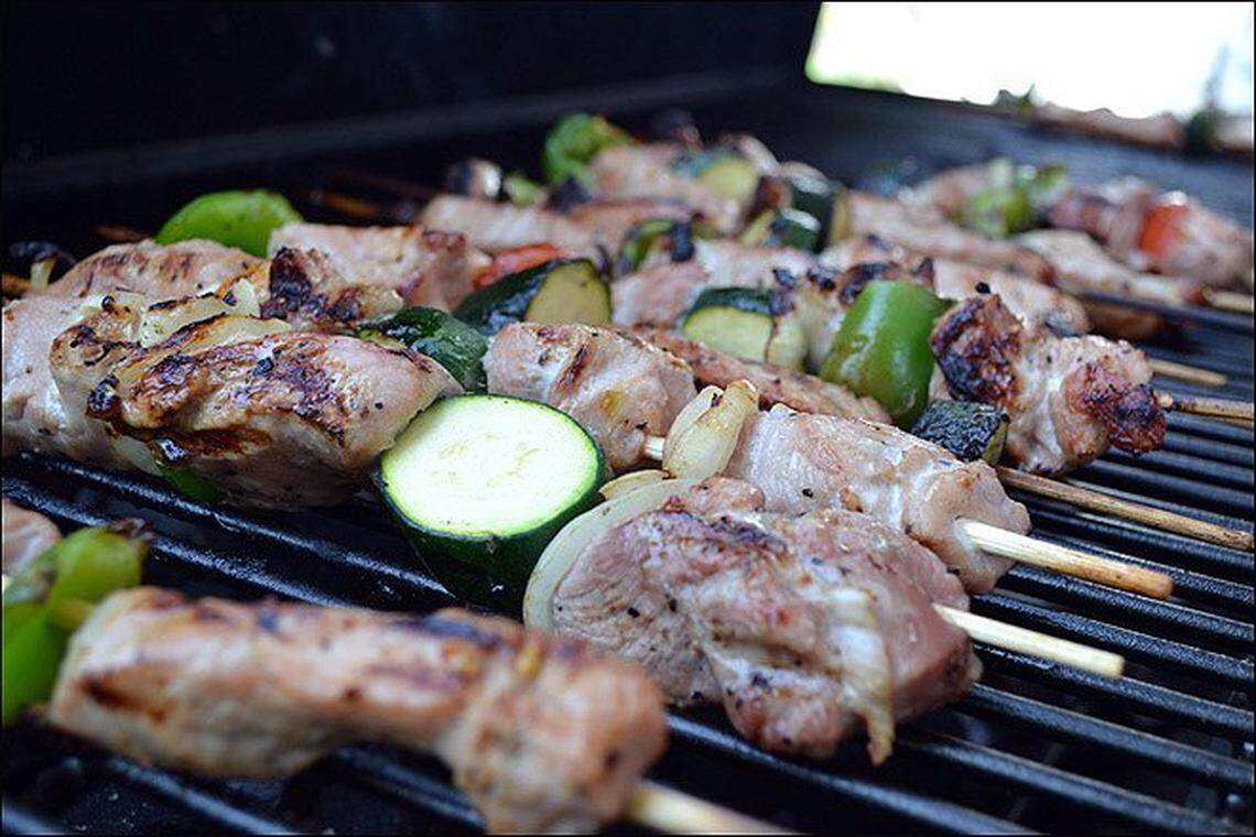 Shish kebab is one of the favorites at the Russian Food Festival.