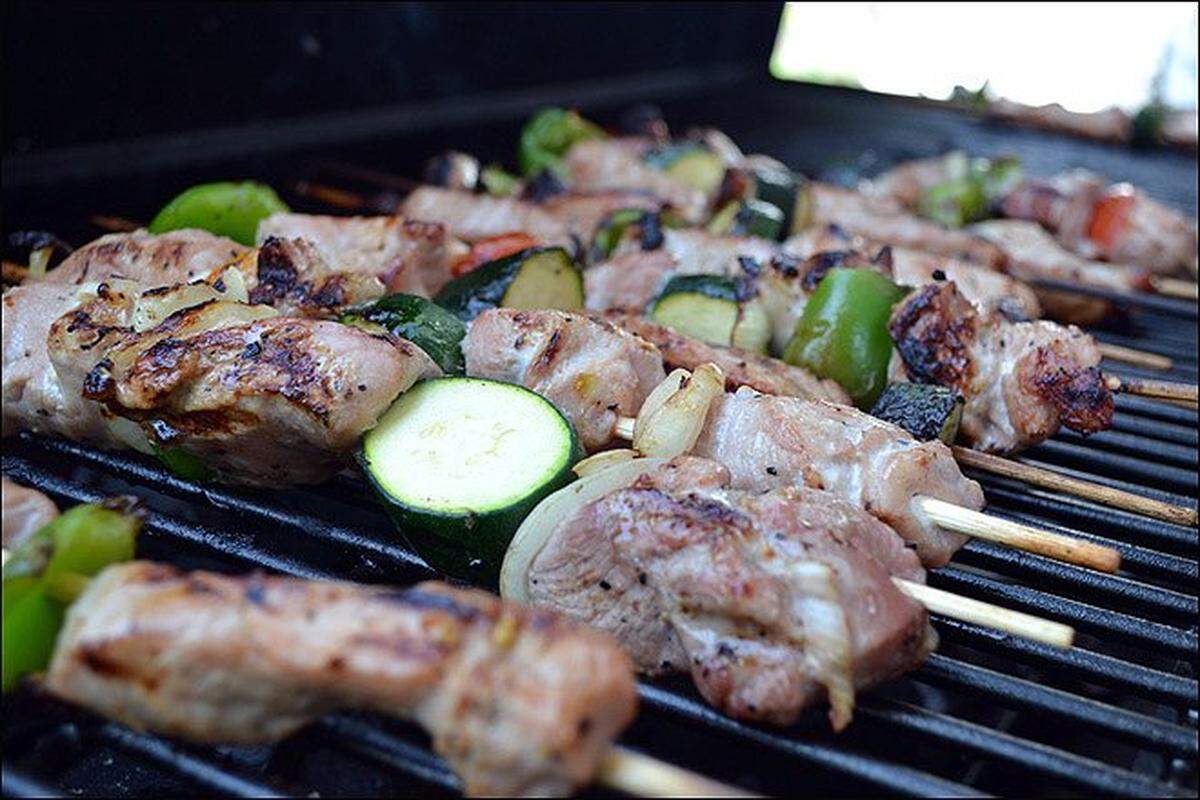 Shish kebab is one of the favorites at the Russian Food Festival.