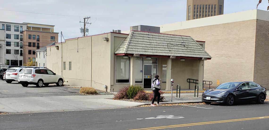 This building at 505 W. Bannock St. in downtown Boise, a former Wells Fargo bank branch built in 1945, will be demolished to make way for a three-story building.