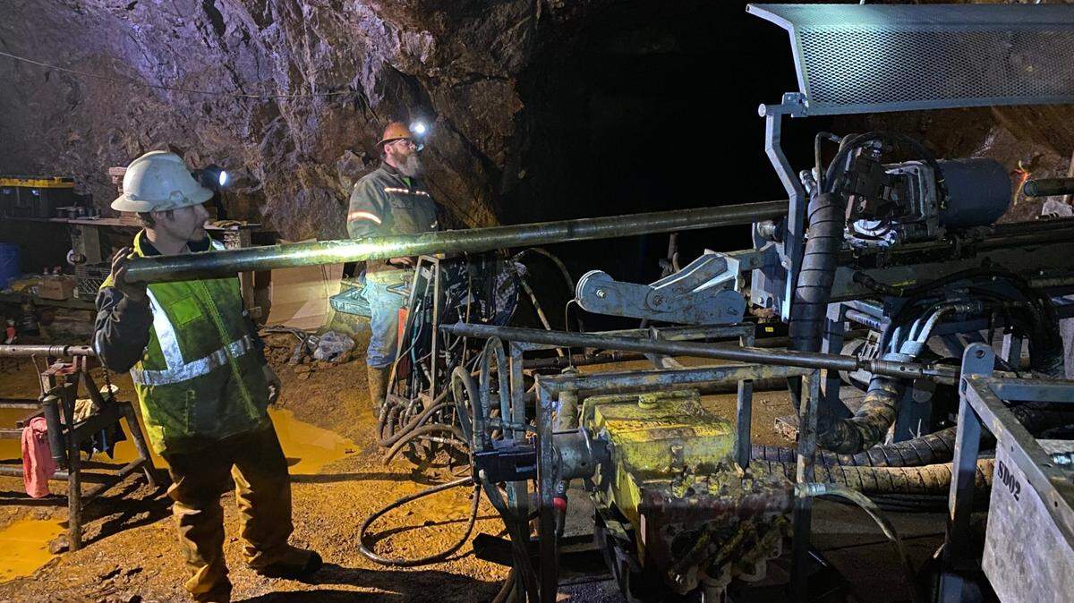 Workers drill inside the Bunker Hill mine as new operators prepare to reopen in. The company that operated the original lead and zinc mine went bankrupt and closed the mine in 1981.