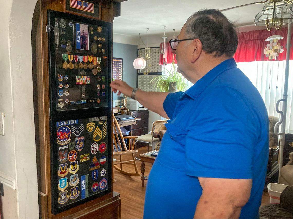 David White, a Vietnam military veteran and former commander of the Idaho American Legion’s Gooding Post, reminisces in his Gooding home about his 20 years serving in the U.S. Army and U.S. Air Force. He was removed from his role in American Legion leadership by former Idaho statewide Commander Charles “Abe” Abrahamson in fall 2019.