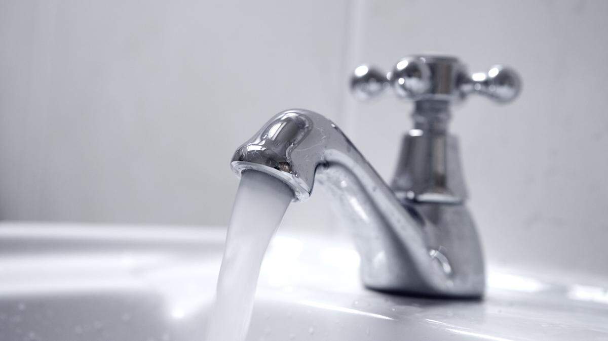 Water is released from a faucet.