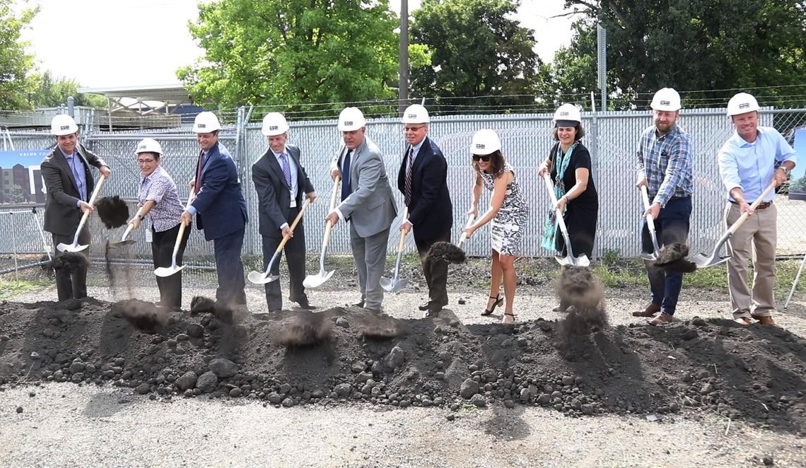 Nearly a dozen partner agencies gathered for the ceremonial groundbreaking of Valor Pointe at 42nd and State streets. The project is Boise’s second supportive housing project, this time for veterans.