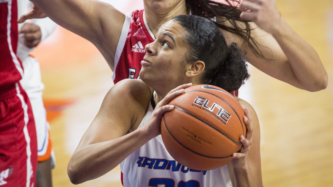 Former Boise State women’s basketball player Joyce Harrell has been hired by the Miami Dolphins as a personnel scout.