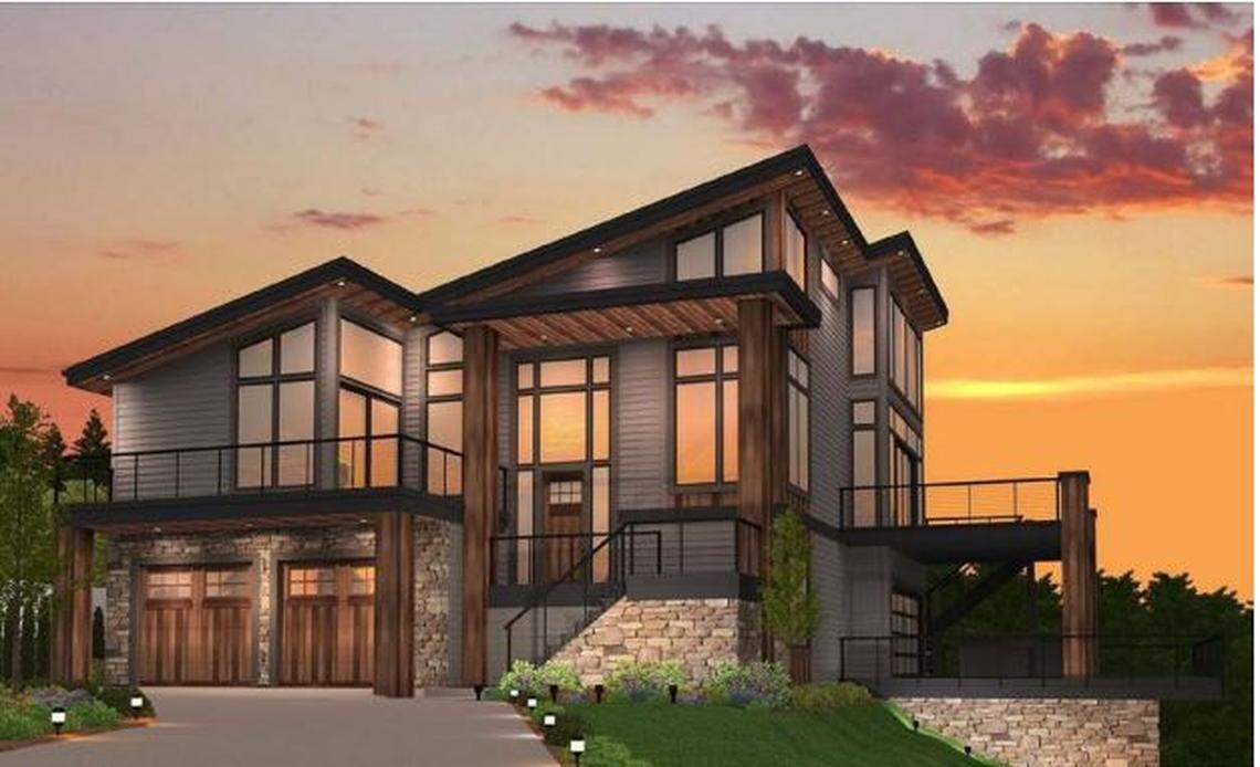 One possible design for custom homes planned as part of a subdivision on the former All Saints Presbyterian Church grounds at Bogus Basin Road and West Curling Drive in Boise.