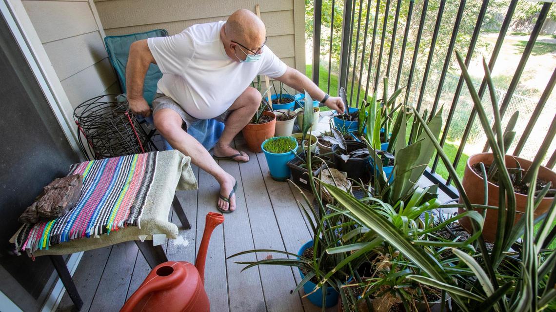 Chuck Bunch sells crafts and t-shirts, along with some plants on eBay, which adds a few hundred dollars to his income, although that has fallen off during coronavirus.