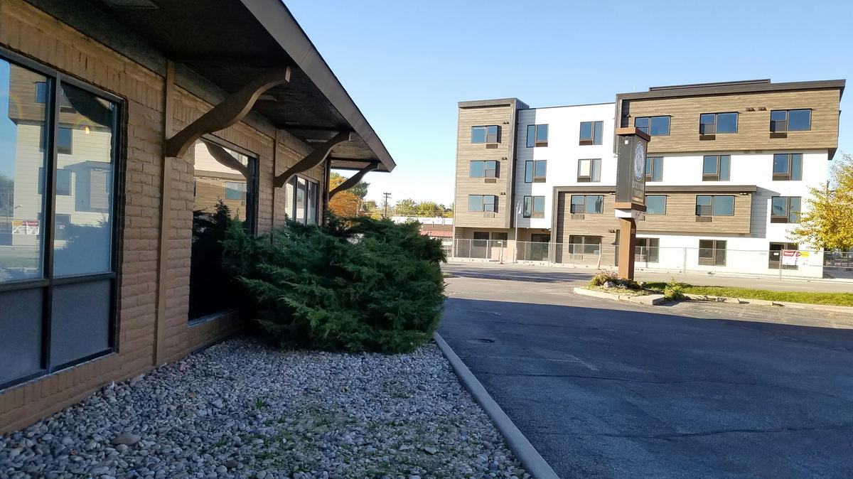 The Lucky Dog Tavern, left, at 2223 W. Fairview Ave., in the West End of Downtown Boise, will become a substation for the Boise Police Department. It is across the street from where the New Path Community Housing for the chronically homeless is under construction, right.