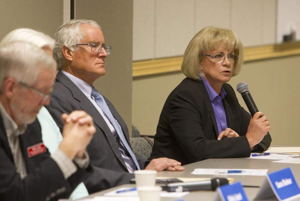 Rebecca Arnold, at right in this 2016 file photo, is now the Ada County Assessor but served on the ACHD Board of Commissioners for 16 years. She served as commission president.
