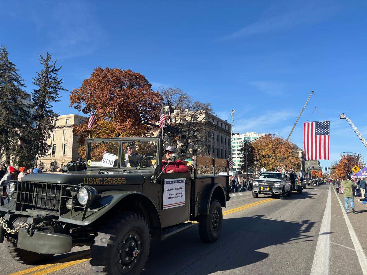 Several historic military vehicles were driven through the parade, some coming from the Idaho Military Museum.