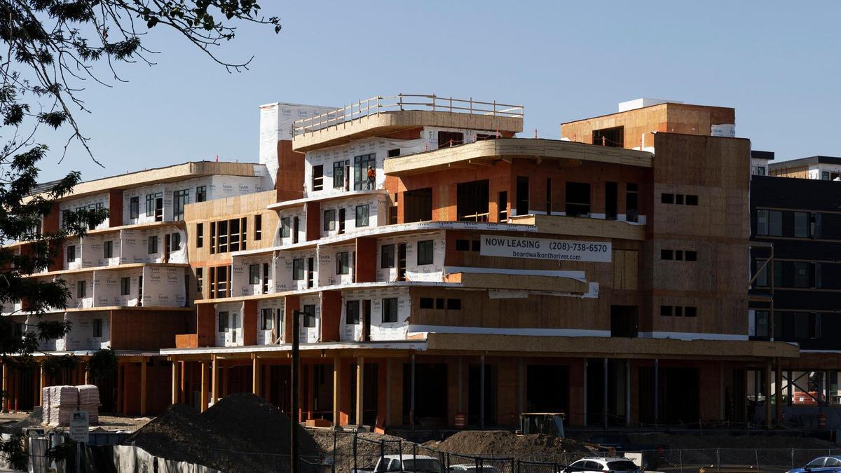 The Boardwalk apartments along the Boise River in Garden City are nearing completion. 