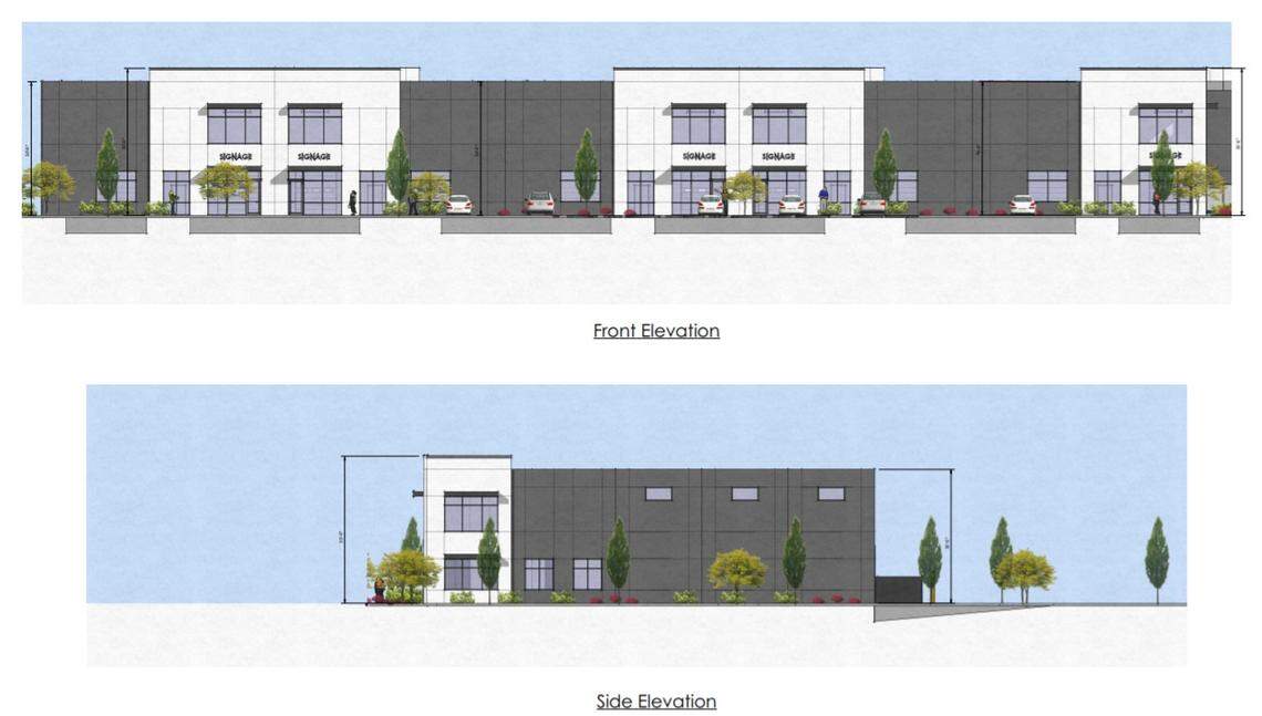 A diagram shows a warehouse proposed at 8863 S. Federal Way. It’s planned for office warehouse space.