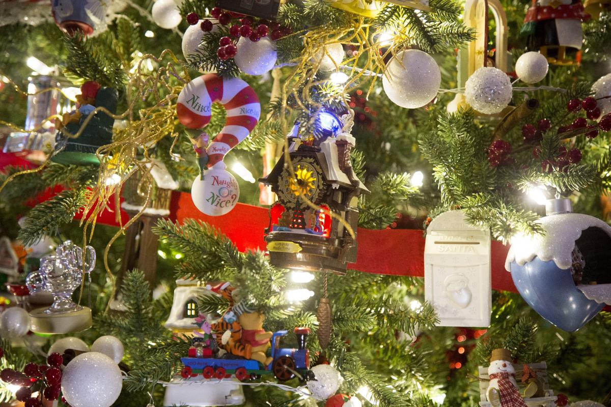 These whimsical ornaments glitter and are “magic” ornaments that play music, move or glow.