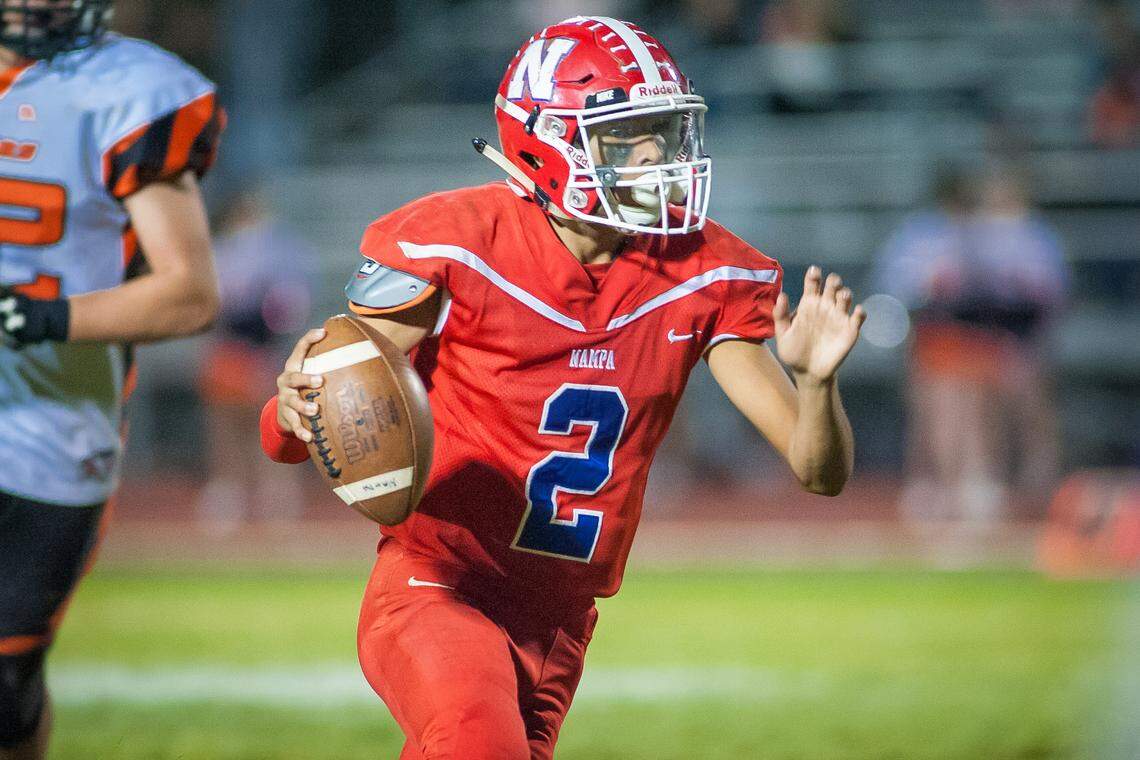 Nampa quarterback Donavon Estrada will pose a tough challenge for a Bishop Kelly defense with 10 new starters.