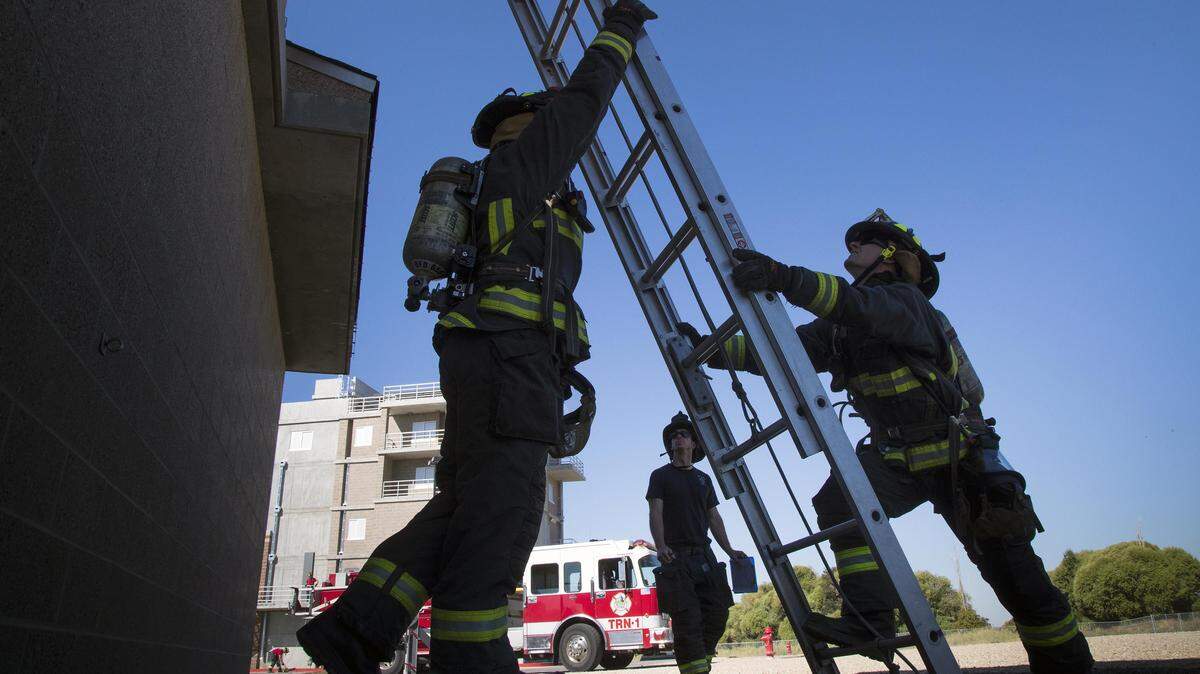 Boise Fire Department recruits train at the Boise Fire Training Center Wednesday, Aug. 29, 2018. They practice skills they will need before joining the Boise Fire Department.