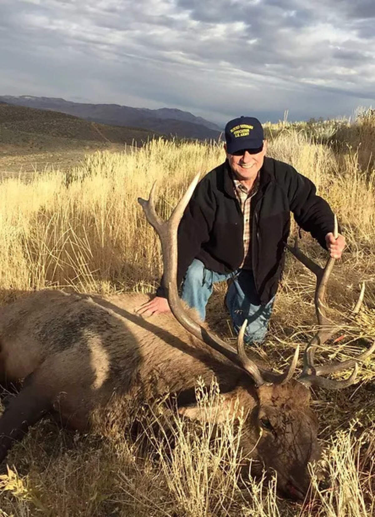 Dale Stamper poses with a bull elk he harvested in 2016 near Mountain Home, Idaho, has part of a disabled veterans hunt. Stamper, who was blinded during the Vietnam War, used a scope camera and guidance from a companion to shoot the elk.