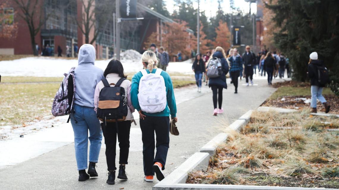 University of Idaho students on campus in January 2023.