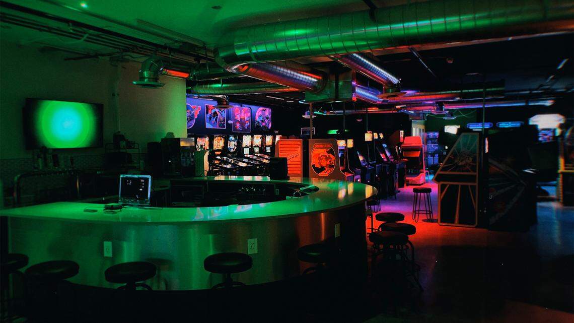 A curved bar sits in the middle of Realms, offering eight taps. Good news, kids: One will pour craft root beer. And root beer floats will be available.