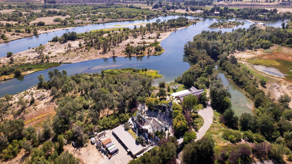 The Idaho Shakespeare Festival amphitheater sits on the banks of the Boise River’s Barber Pool Conservation Area.
