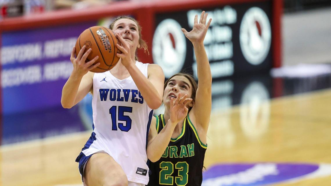 Timberline guard Kailey Huegerich, left, is one of four returning starters for the defending state champ.