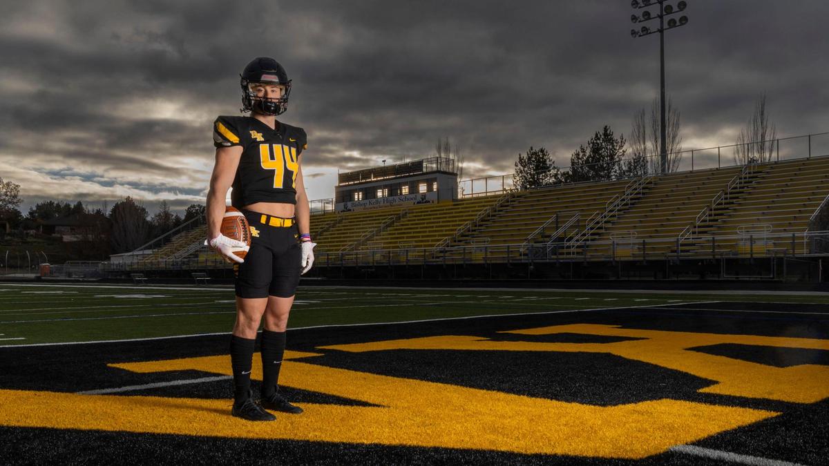Bishop Kelly running back Peter Minnaert was named as the 4A All-Idaho Football Player of the year by the state coaches after leading the Knights to a 4A state title and a perfect season.