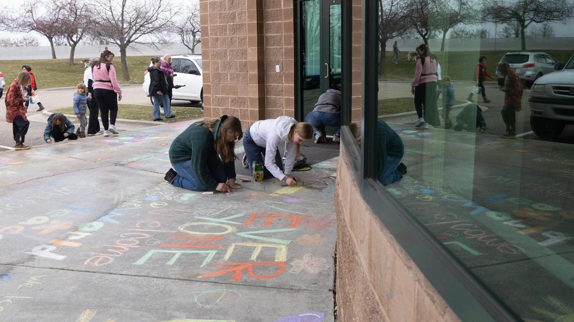 A little rain did not stop attendees at the chalk event.