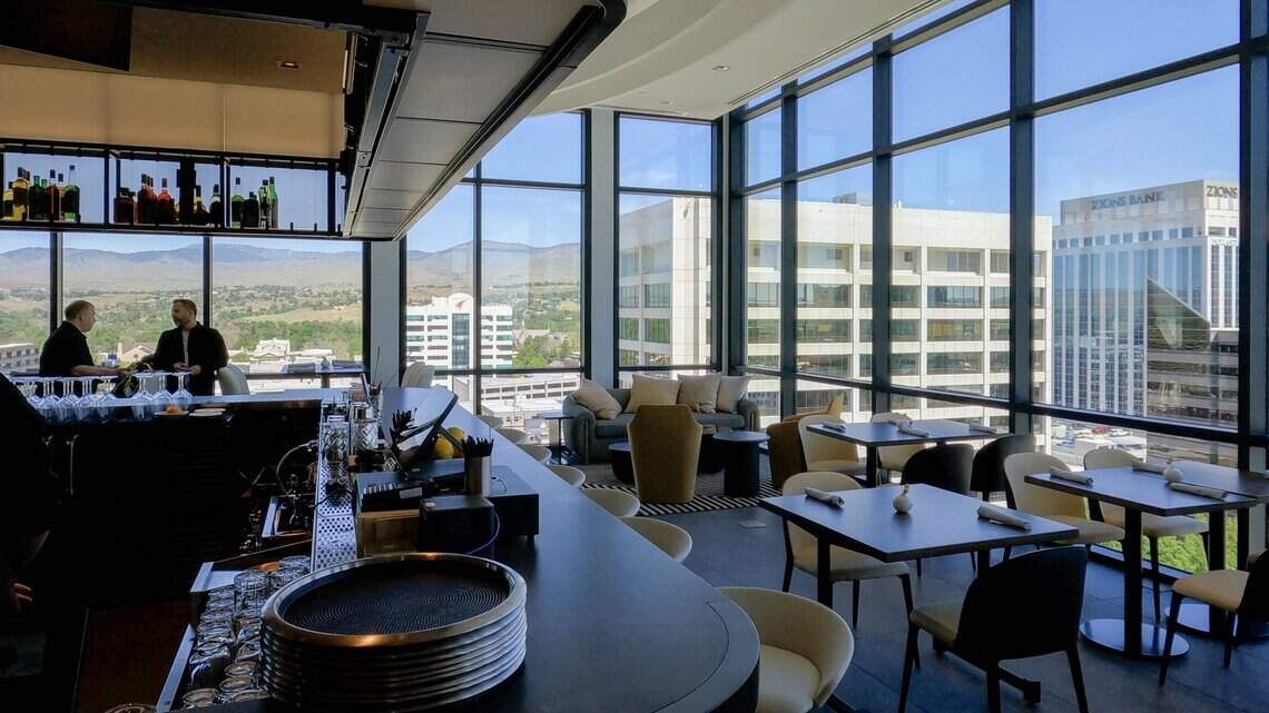 So busy it rejects Boiseans, new 15th-story restaurant, bar serves view, snake meat