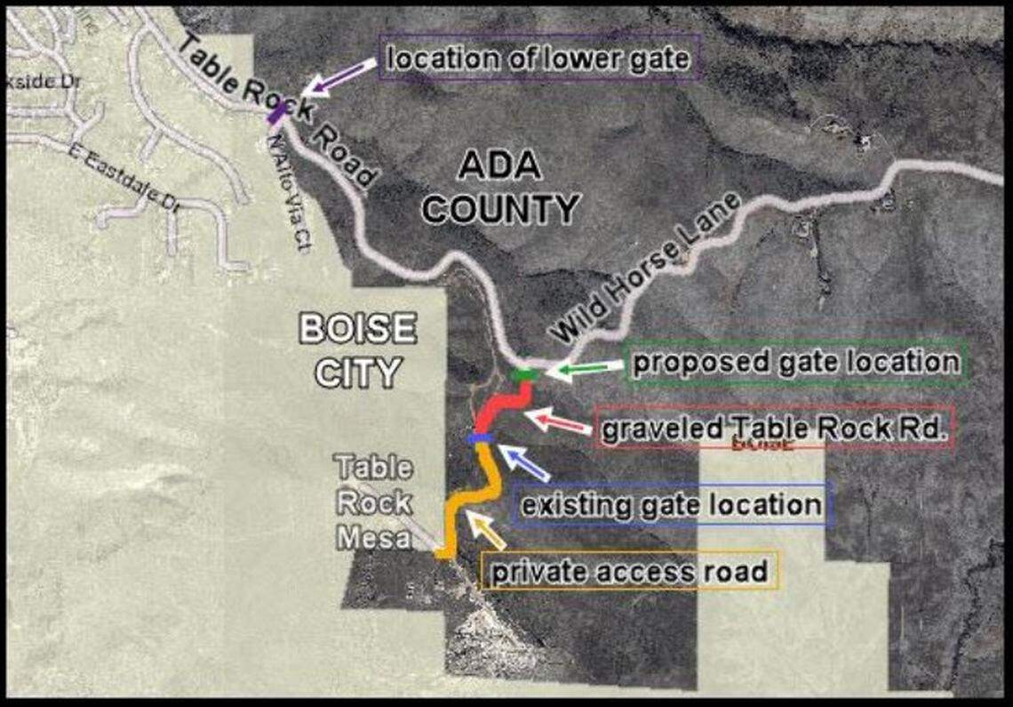The Table Rock entrance gate has been relocated to prevent people from illegally parking on the gravel section of Table Rock Road.