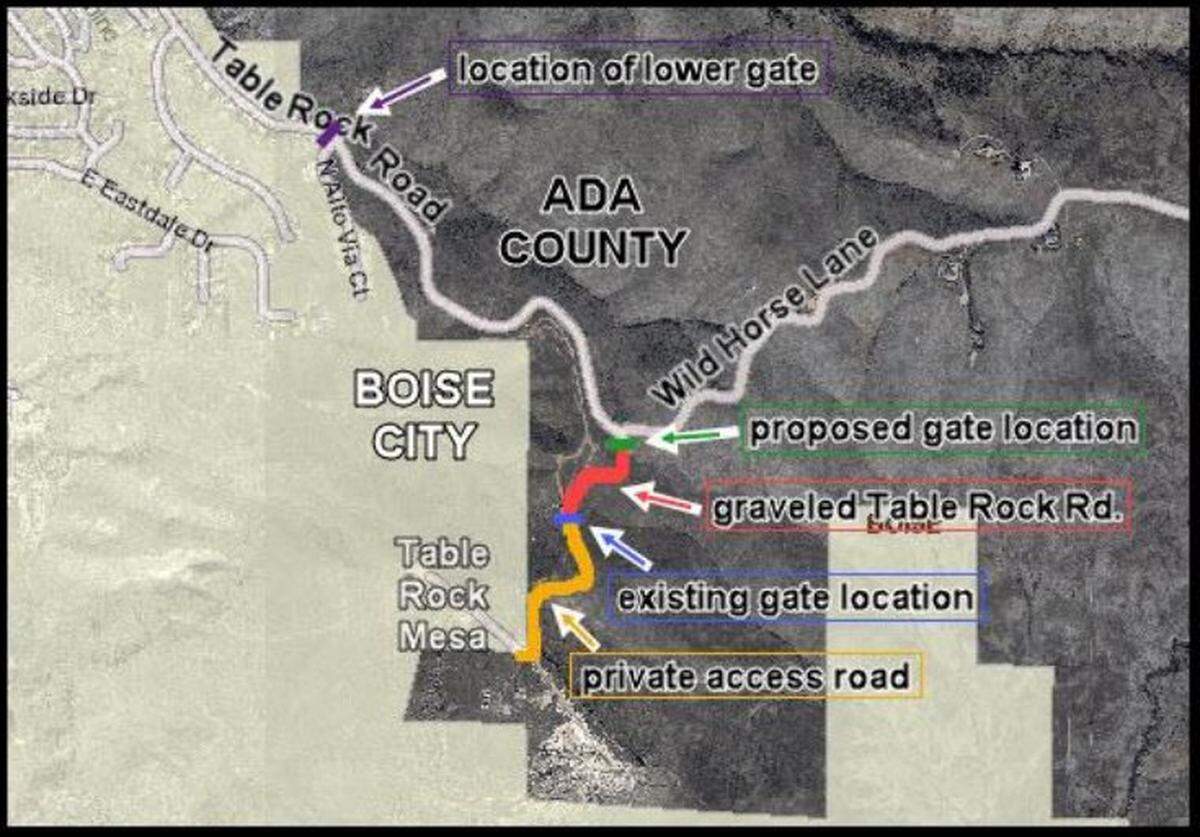 The Table Rock entrance gate has been relocated to prevent people from illegally parking on the gravel section of Table Rock Road.