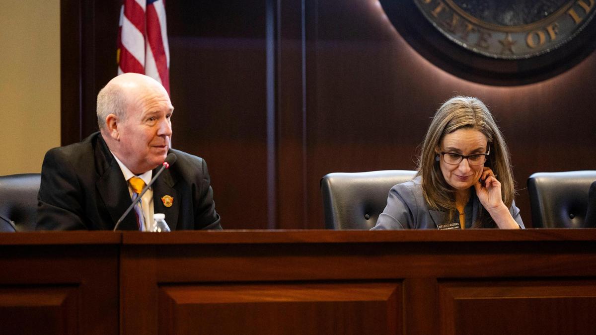 Idaho House Speaker Mike Moyle, R-Star, and House Assistant Minority Leader Lauren Necochea, D-Boise, are pictured at the Capitol in this 2024 file photo.