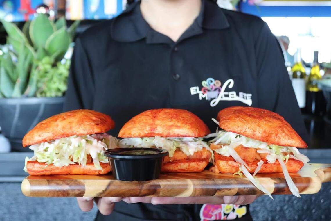 Each bite of the miniature sandwiches known as pambazos “is messy, spicy, and absolutely unforgettable,” El Molcajete proclaimed on social media. “Think of it as the delicious chaos your taste buds have been waiting for.”