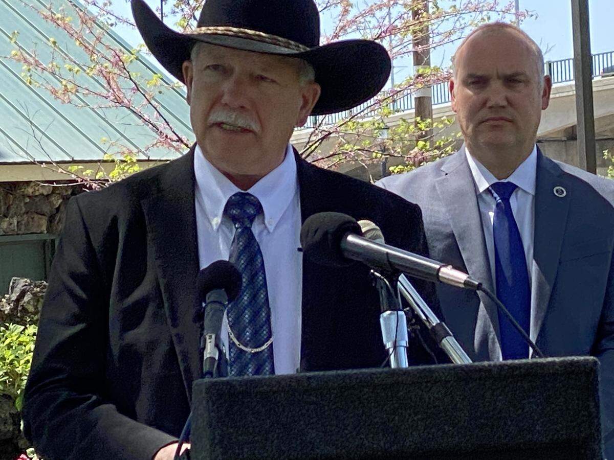 Canyon County Sheriff Kieran Donahue speaks Monday in Caldwell about a new suspect in a 1982 child killing. David Dalrymple, 62, is currently incarcerated for a different kidnapping and sexual abuse case.