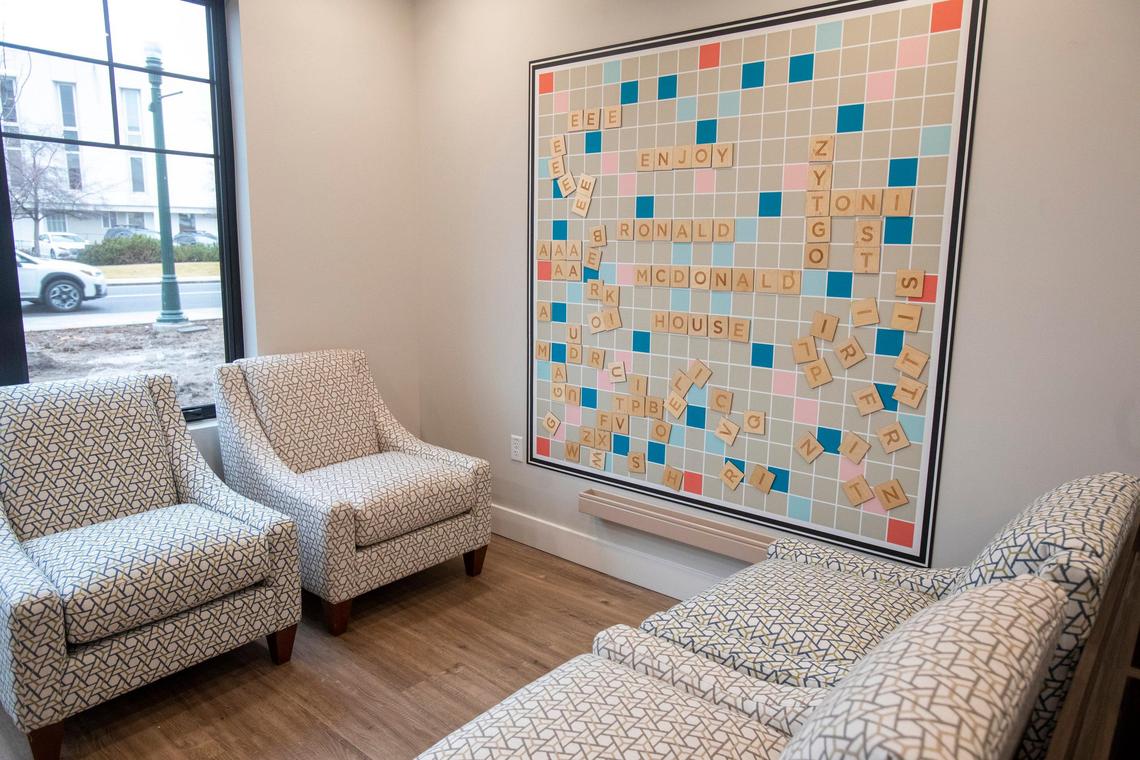 The new Ronald McDonald House has a play room for young children, and a game room for families and older children, shown here.