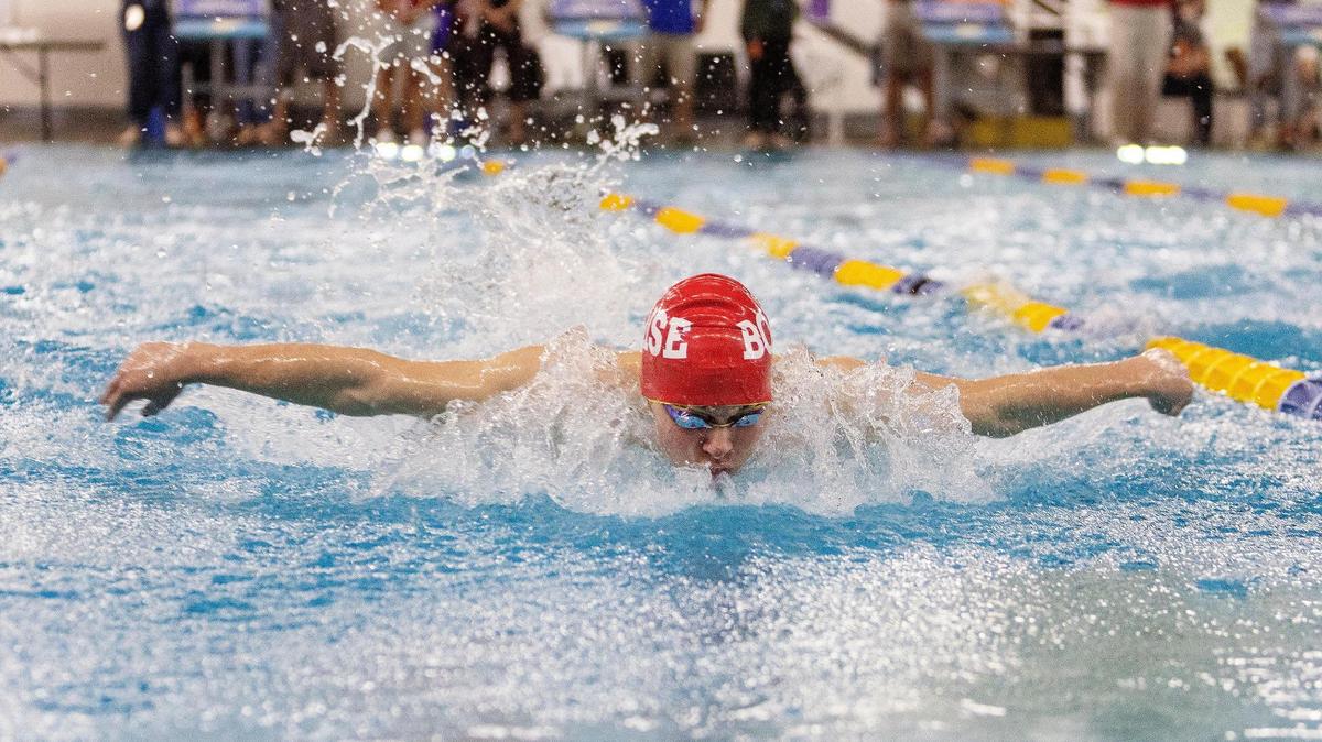 Boise junior Ben Stucky won a 5A state title in the boys 200-yard individual medley Saturday at the West Boise YMCA, one of his four first-place finishes to lead the Brave to their seventh straight state championship.