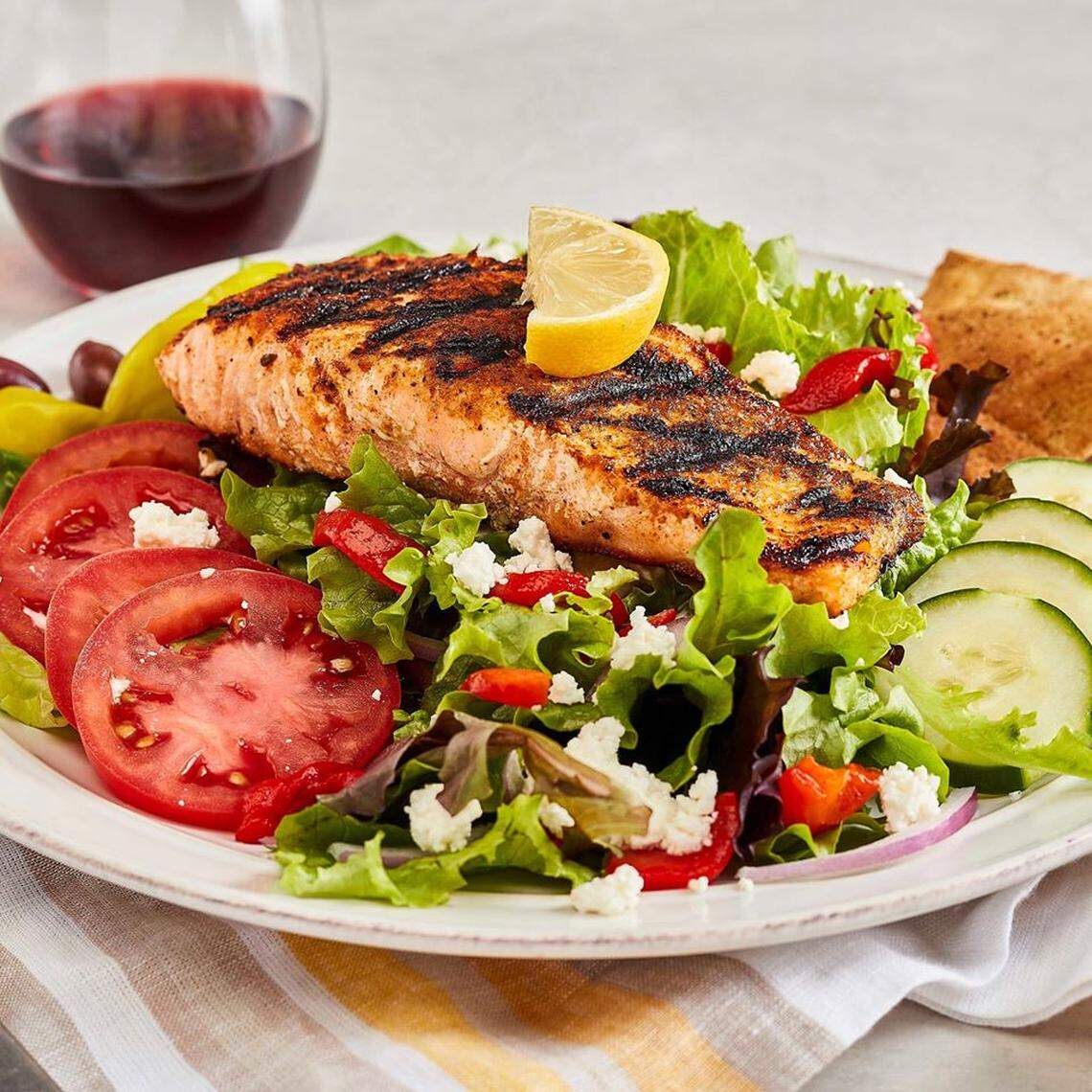 Colorful, flavorful salads are a staple of the menu at Taziki’s, which first opened in 1998 in Birmingham, Alabama.