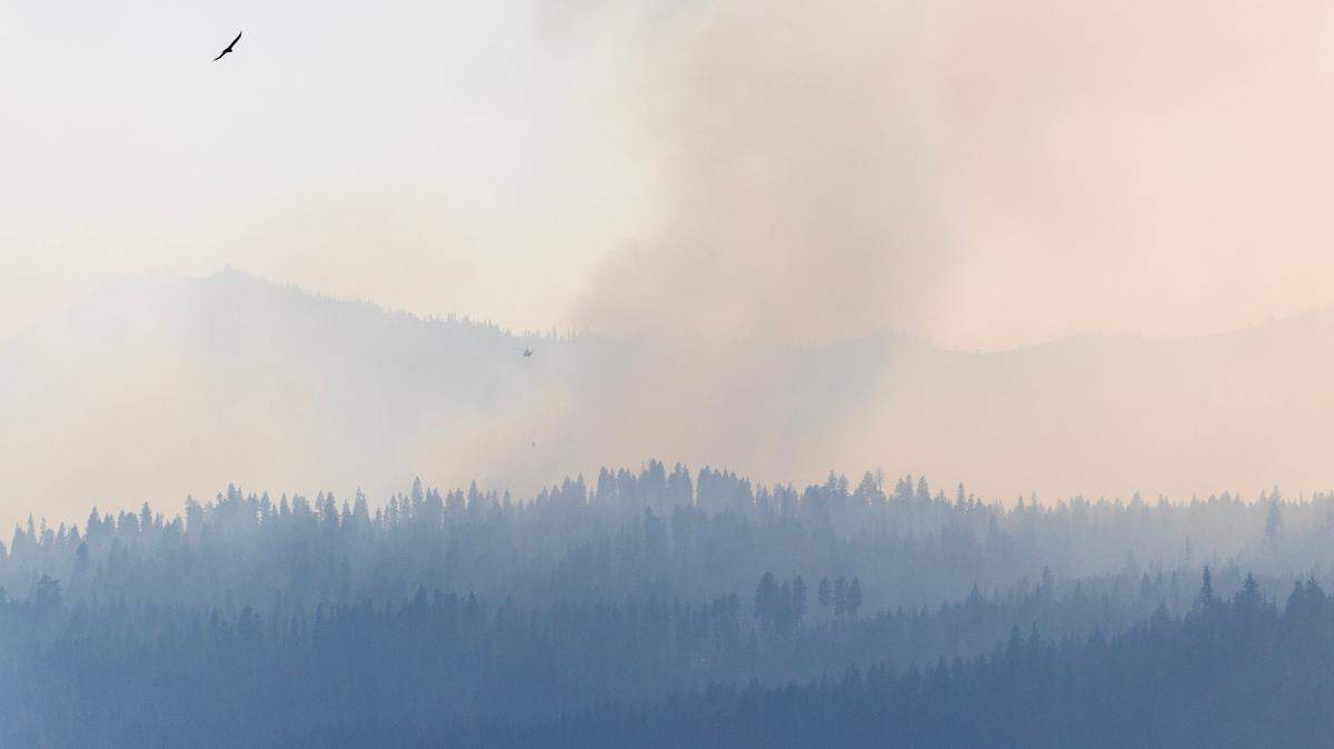 The Boulder Fire was burning a month ago southwest of Lake Cascade. The bigger Lava Fire started to the west of it.