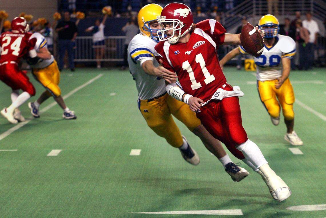 As a junior quarterback, Kellen Moore threw for 4,600 yards and 66 touchdowns during the 2005 football season for Prosser. The Mustangs lost to Ferndale in the 3A state championship game at the Tacoma Dome.
