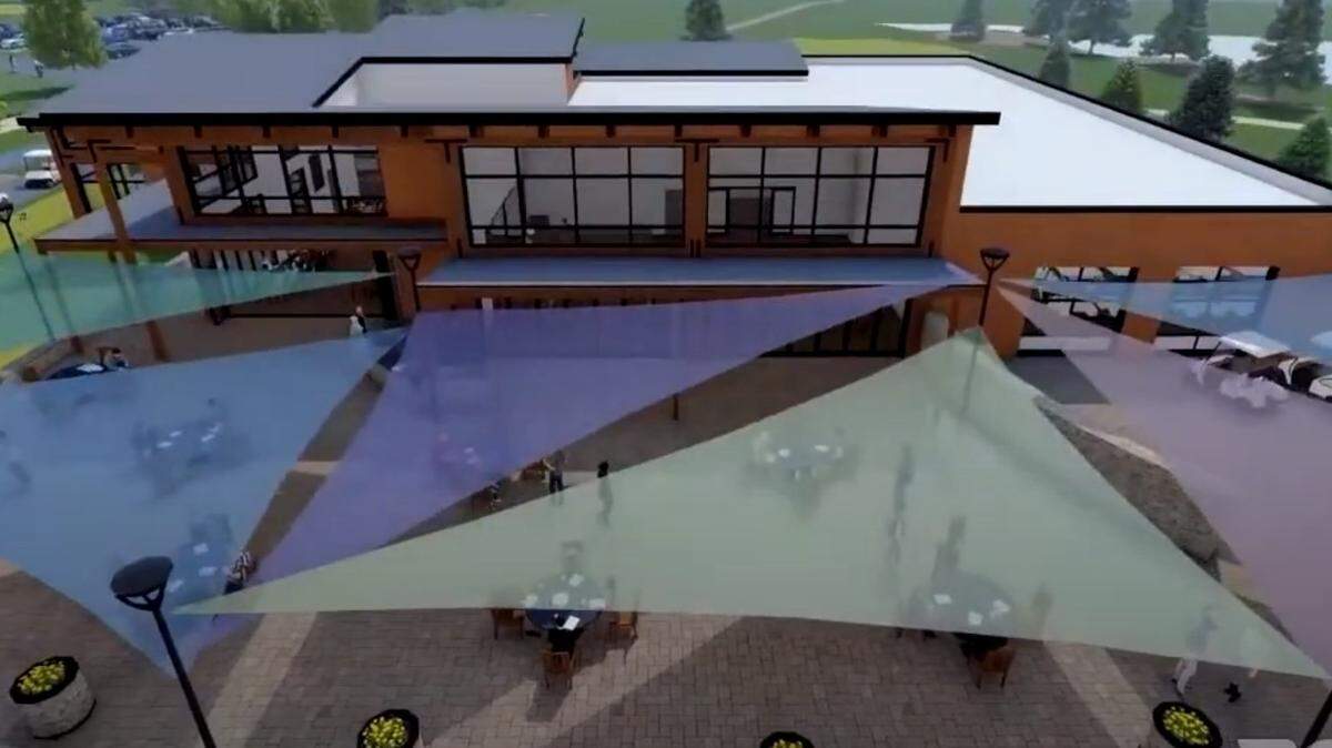 An architect’s rendering of the planned Warm Springs Golf Course clubhouse.