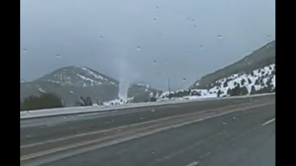 A rare weather phenomenon some are calling a “snowado” was recorded crossing a highway in southeastern Idaho.