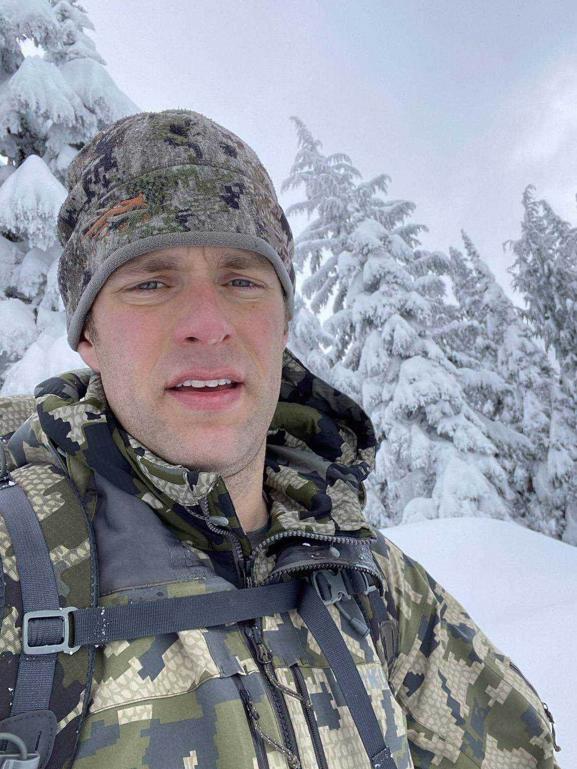 Travis Schneider, exhausted after more than 15 hours of nearly continuous movement.