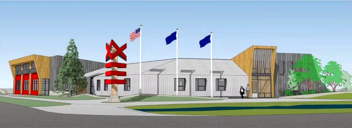 A rendering of the planned Fire Station 13 in Northwest Boise, which officials hope to begin construction on before the end of the year.
