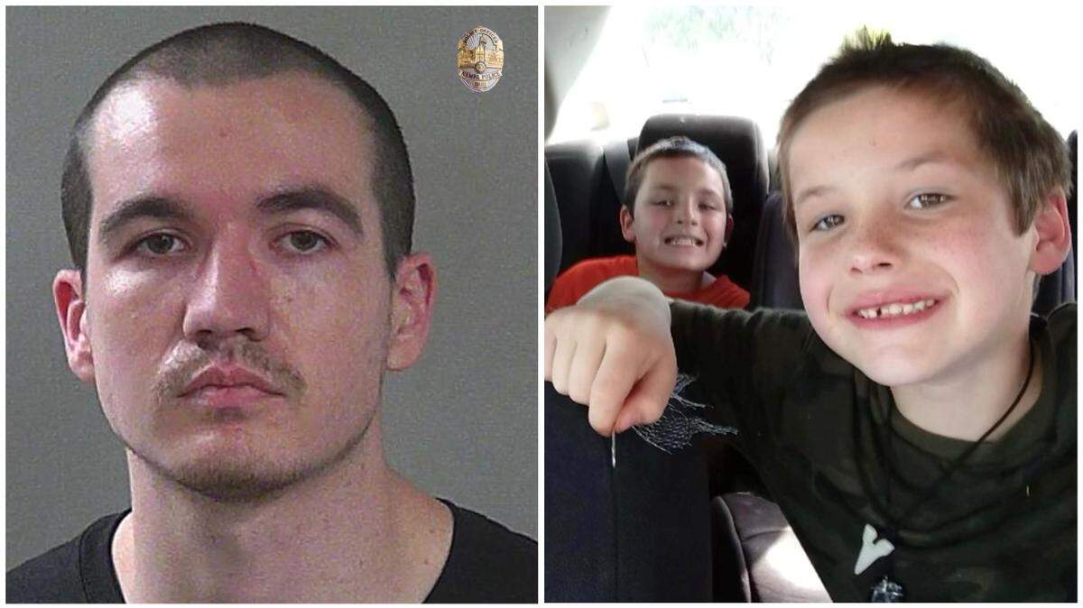 James Casselman, left, is wanted after taking his children, Cayson and Zaiden Casselman, according to Nampa Police.