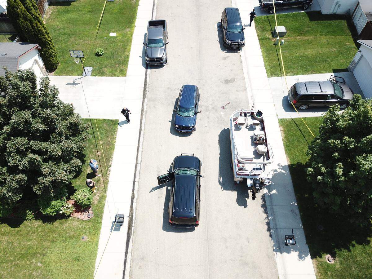 An image of the crime scene after Dawn Simpson was shot and killed by three Nampa police officers in 2021.