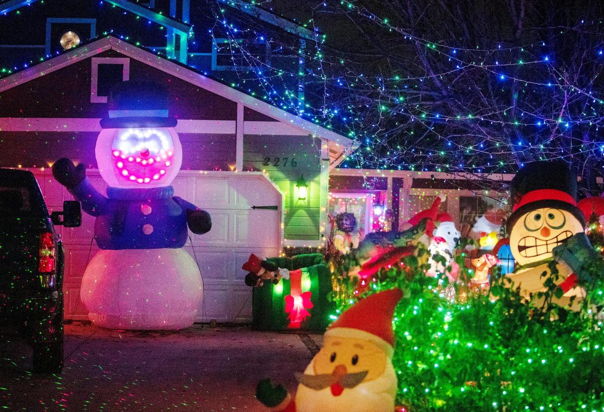 Several homes on E. Tourmaline St. in Meridian took Christmas decorating to the extreme including this display with a large talking snowman.