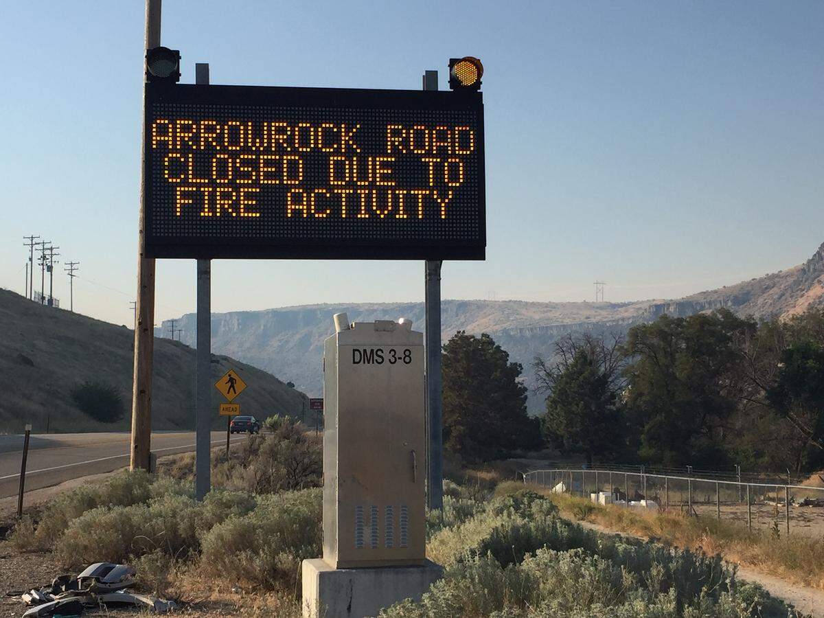 Crews are battling the Lucky Fire off of Arrowrock Road near Lucky Peak Reservoir Thursday morning.